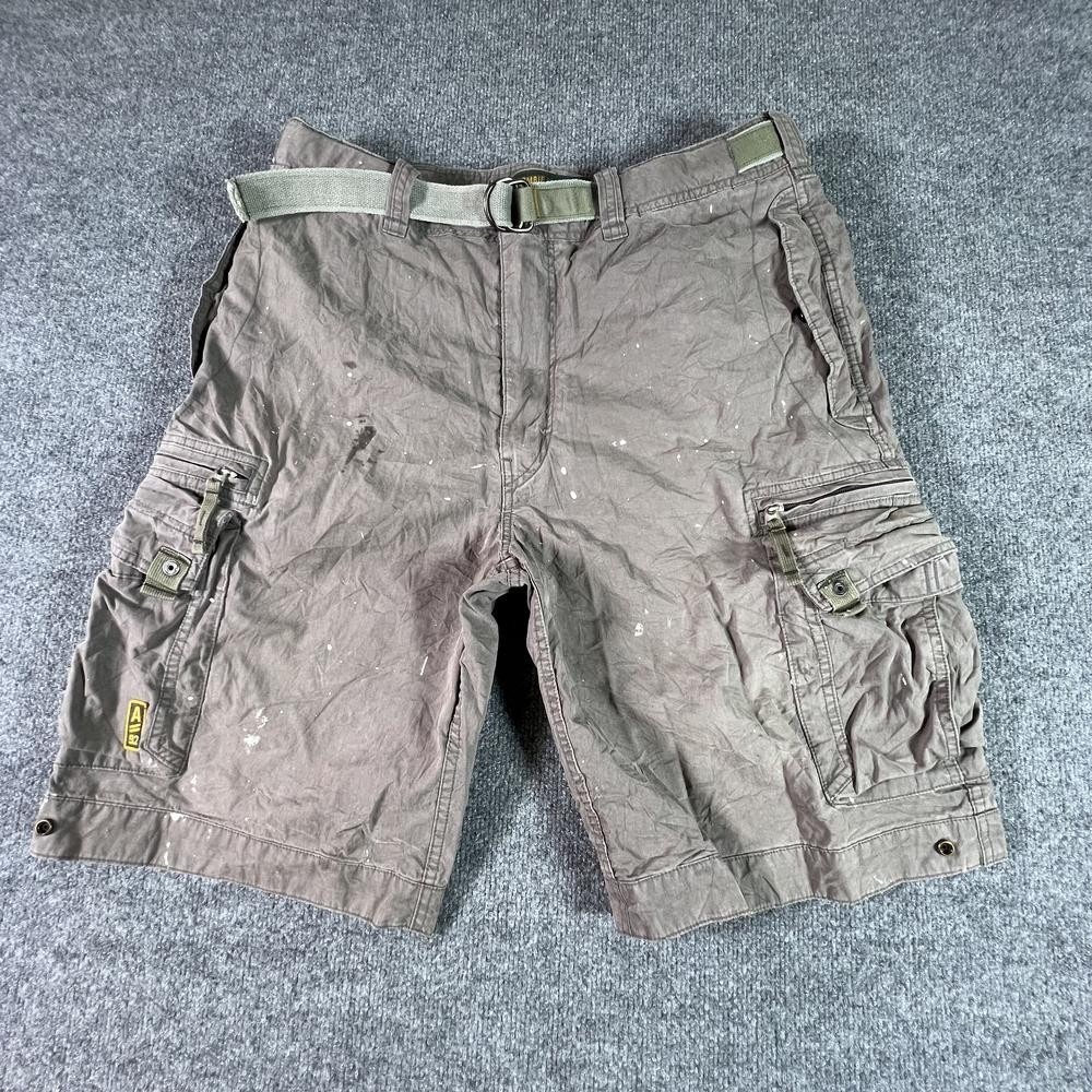 Vintage Abercrombie & Fitch Cargo Short Men's 34 Gray Cotton Workwear Utility